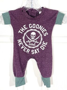 The Goonies purple baby onesie